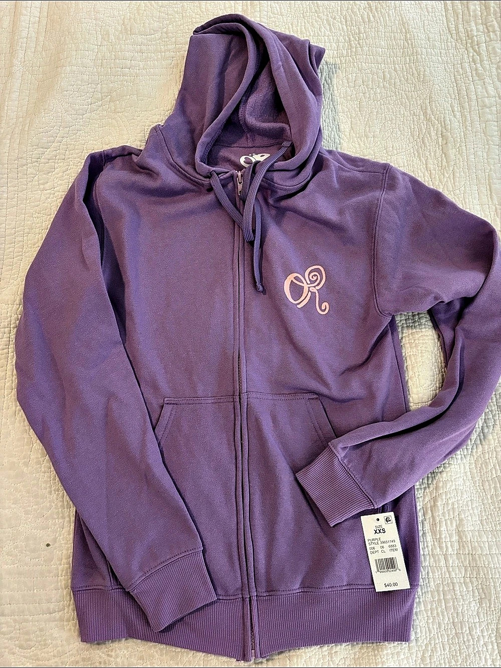 For Love & Lemons Purple Zip-Up Hoodie Size XXS NWT Olivia Rodrigo